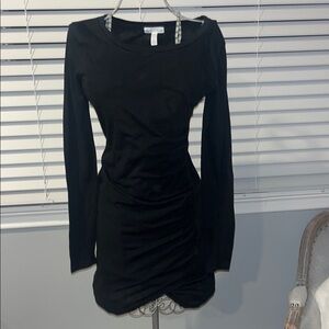 Black Long Sleeve Mini Dress